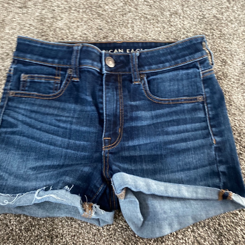 dark wash jean shorts